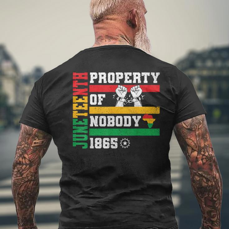 Junenth Freedom Melanin Black History Property Of Nobody Men's T-shirt Back Print Gifts for Old Men