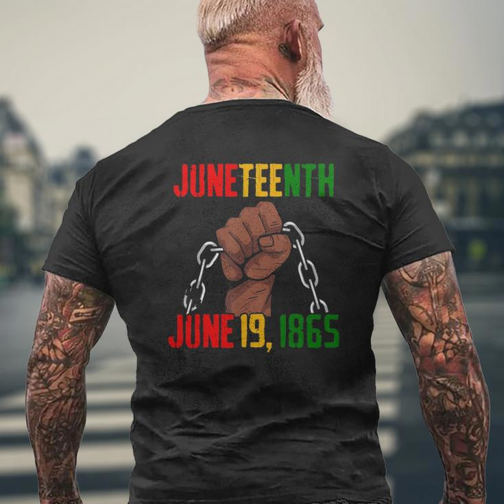 Juneteenth June 19Th 1865 Juneteenth Black Freedom Day Flag Mens Back Print T-shirt Gifts for Old Men