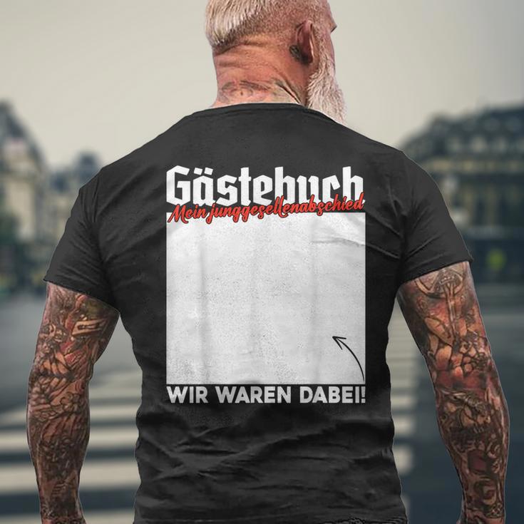 Junggesellenabschied Party Gästebuch Unterschrift Jga T-Shirt mit Rückendruck Geschenke für alte Männer