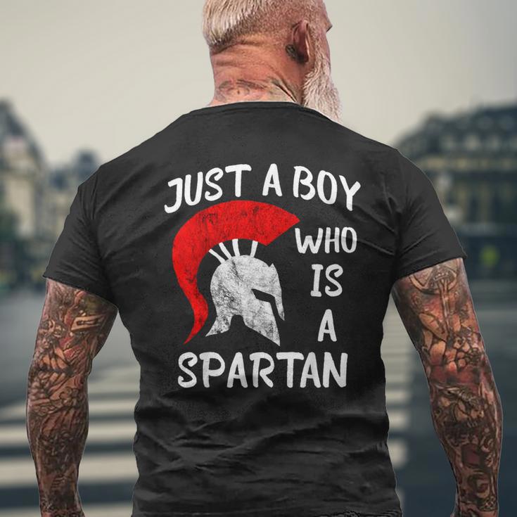 Just A Boy Who Is A Spartan Sparta Soldier Gladiator Men's T-shirt Back Print Gifts for Old Men