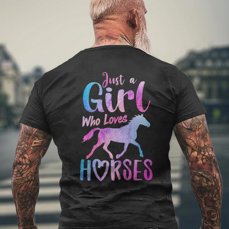 Just A Girl Who Loves Horses Riding Cute Horse Girls Women Men's T-shirt Back Print Gifts for Old Men
