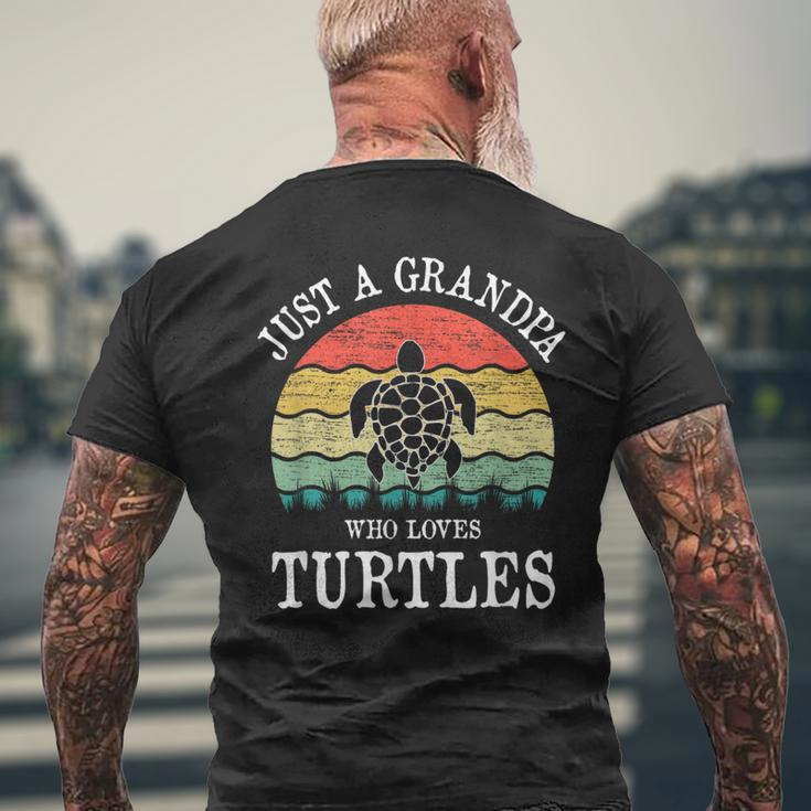 Just A Grandpa Who Loves Turtles Men's T-shirt Back Print Gifts for Old Men