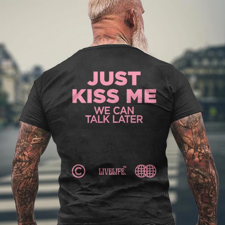 Débardeur Message Saint-Valentin "Just Kiss Me We Can Talk Later" - T-shirt Humour Amour, Coton Léger