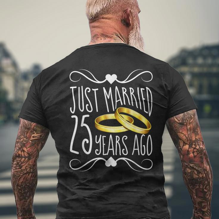 Just Married 25 Years Ago 25Th Anniversary Men's T-shirt Back Print Gifts for Old Men