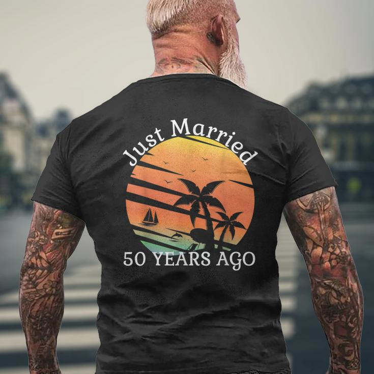 Just Married 50 Years Old 50Th Wedding Anniversary Cruise Men's T-shirt Back Print Gifts for Old Men