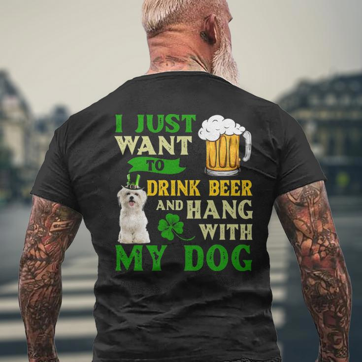 I Just Want To Drink Beer And Hang With My Maltese Men's T-shirt Back Print Gifts for Old Men