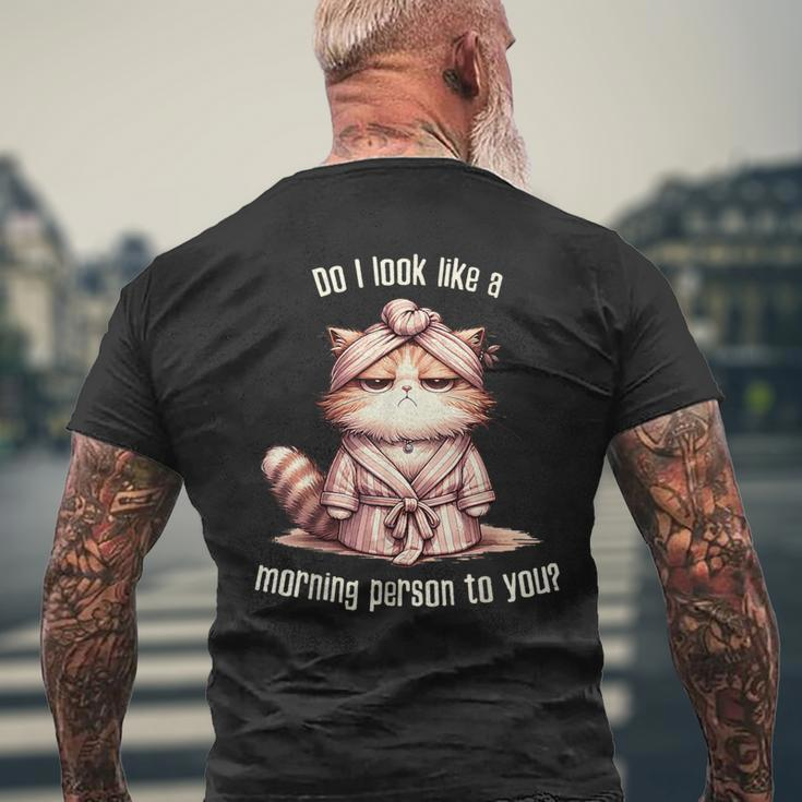 Katze Kein Morgenmensch T-Shirt mit Rückendruck Geschenke für alte Männer
