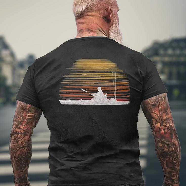 Kayak Bass Fishing Kayaking Angler Fisherman Sunset Men's T-shirt Back Print Gifts for Old Men