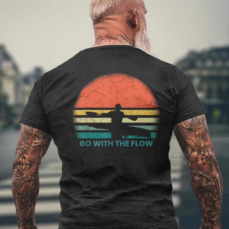Kayaking Retro Sunset River Kayak Vintage Kayaker Men's T-shirt Back Print Gifts for Old Men