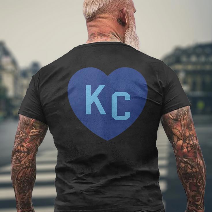 Kc Heart Kc Kansas City Kc Love Kc Powder Blue Kc 2-Letter Men's T-shirt Back Print Gifts for Old Men