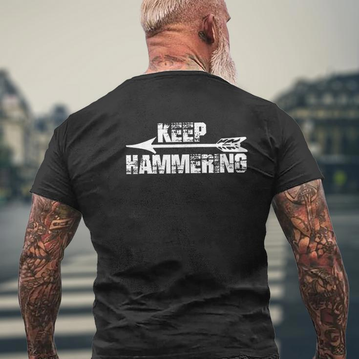 Keep Hammering Archery Sports For Men Mens Back Print T-shirt Gifts for Old Men