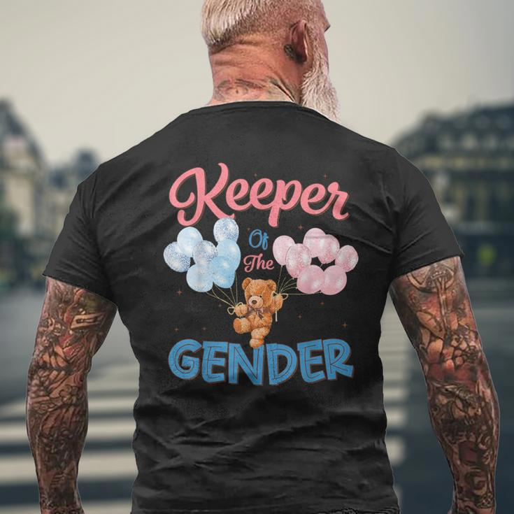 Keeper Of The Gender Reveal Baby Bear Balloons Party Men's T-shirt Back Print Gifts for Old Men