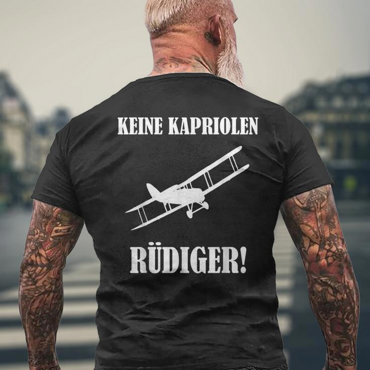 Keine Kapriolen Rüdiger Kurzärmliges Herren-T-Kurzärmliges Herren-T-Shirt, Lustiges Flugzeug Motiv, Meme Geschenke für alte Männer