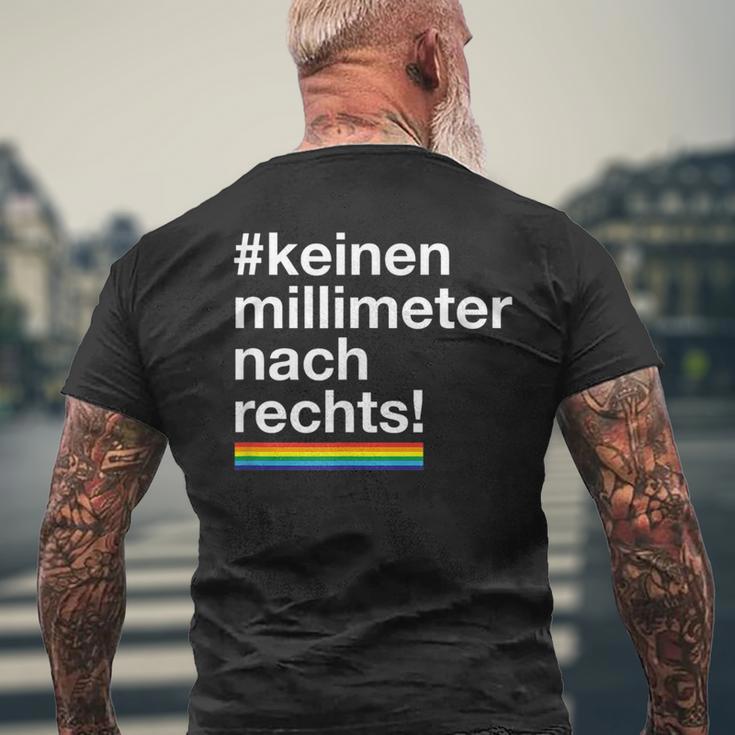 Keinen Millimeter Nach Rechts Lgbt Democratie Love T-Shirt mit Rückendruck Geschenke für alte Männer