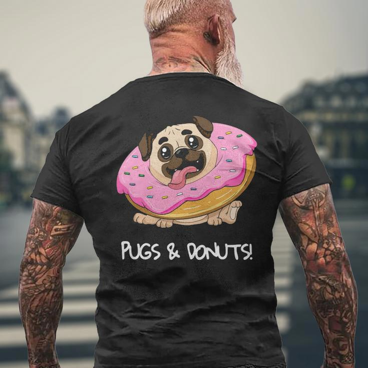 Kids Pugs & Donuts Pug Lover Candy Fan Girl Men's T-shirt Back Print Gifts for Old Men