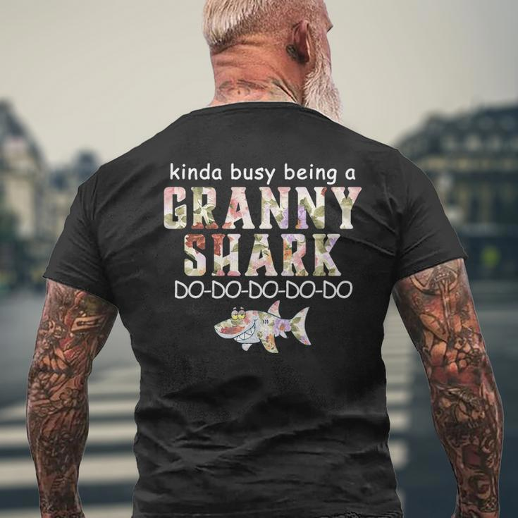 Kinda Busy Being A Granny Shark Men's T-shirt Back Print Gifts for Old Men