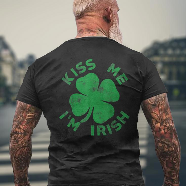 Kiss Me I'm Irish Saint Patrick Day Womens Men's T-shirt Back Print Gifts for Old Men