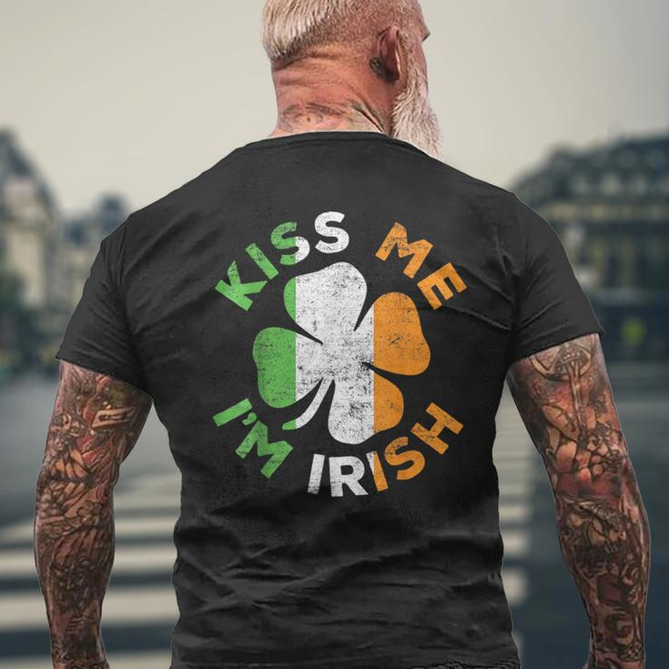 Kiss Me I'm Irish Saint Patrick Day Men's T-shirt Back Print Gifts for Old Men