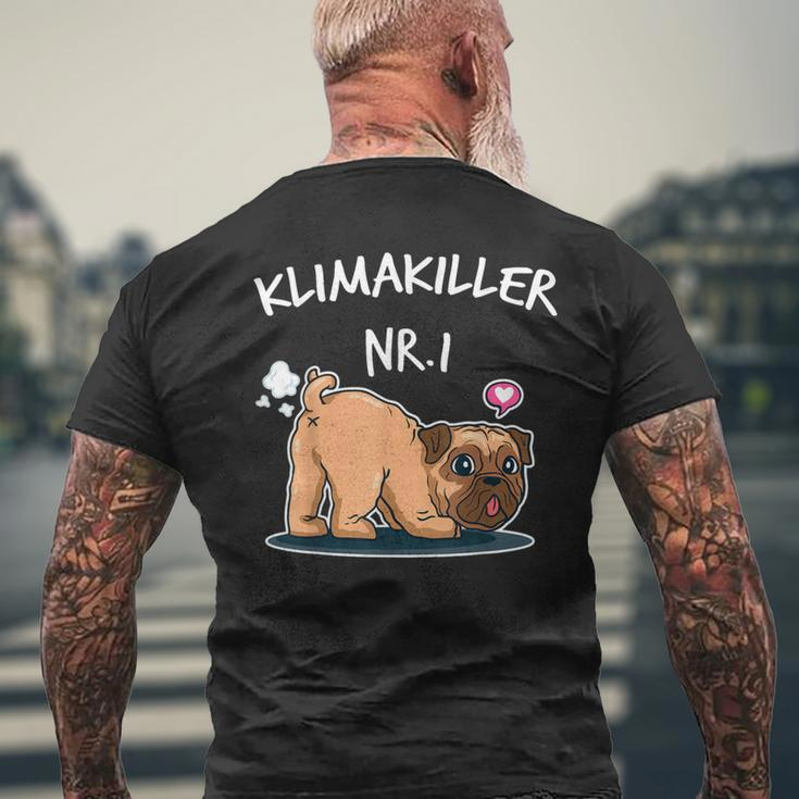 Klimakiller No 1 Cute Pug Dog Lover T-Shirt mit Rückendruck Geschenke für alte Männer