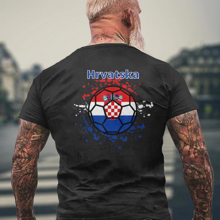 Kroatien Fußball Fan Trikot Kroatische Flagge Hrvatska T-Shirt mit Rückendruck Geschenke für alte Männer