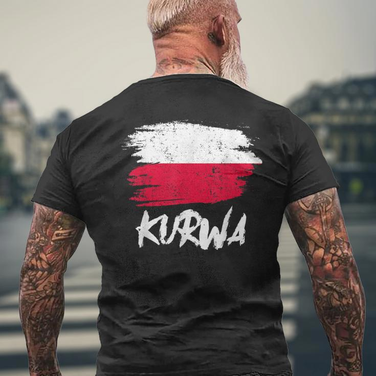 Kurwa Polska Poland Polish T-Shirt mit Rückendruck Geschenke für alte Männer