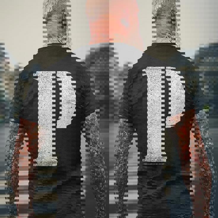 La Letra P Un Diseño Con La Letra P Camiseta Hombre Estampado Espalda Regalos para ancianos