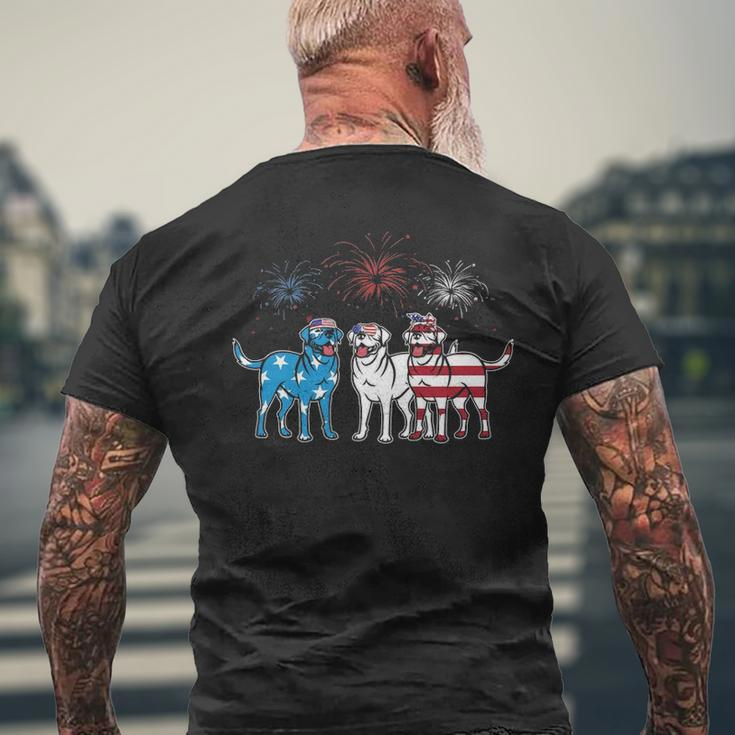 Labrador American Flag Usa 4Th Of July For Dog Lover Men's T-shirt Back Print Gifts for Old Men