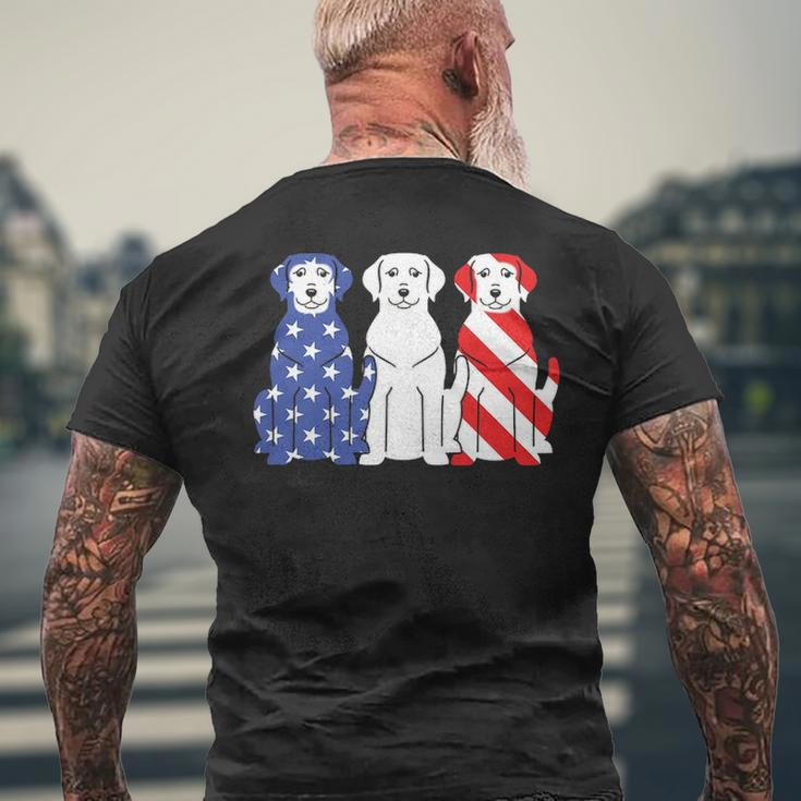 Labrador Retriever American Flag 4Th Of July Dog Graphic Men's T-shirt Back Print Gifts for Old Men