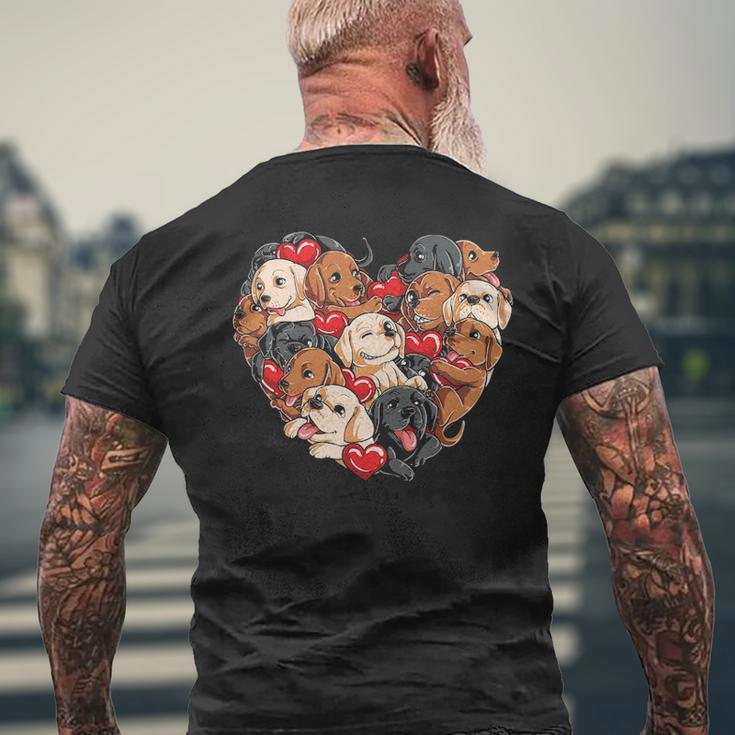 Labrador Valentines Day Dog Lover Heart Men Women Love Men's T-shirt Back Print Gifts for Old Men