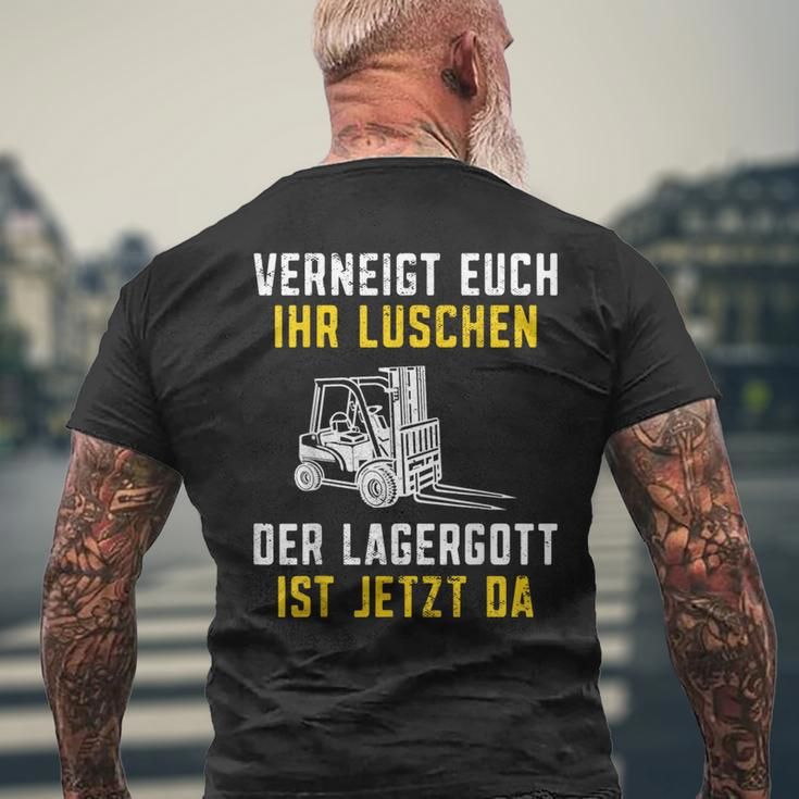 Lagergott Ist Jetzt Da Stapler Forklift Driver S T-Shirt mit Rückendruck Geschenke für alte Männer