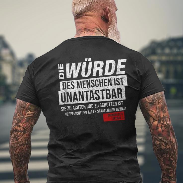 Basic Law Article 1 Die Zürde Des Menschen Ist Unantastbar T-Shirt mit Rückendruck Geschenke für alte Männer