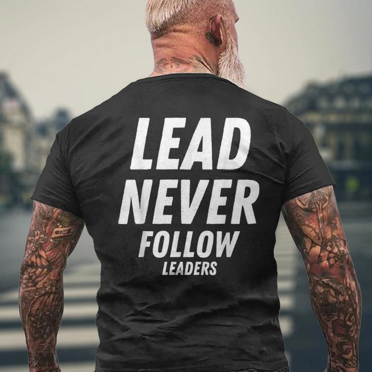 Lead Never Follow Leaders Raglan Baseball Men's T-shirt Back Print Gifts for Old Men