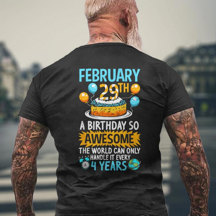Leap Day Leapling Leaper Baby February 29 Leap Year Birthday Men's T-shirt Back Print Gifts for Old Men