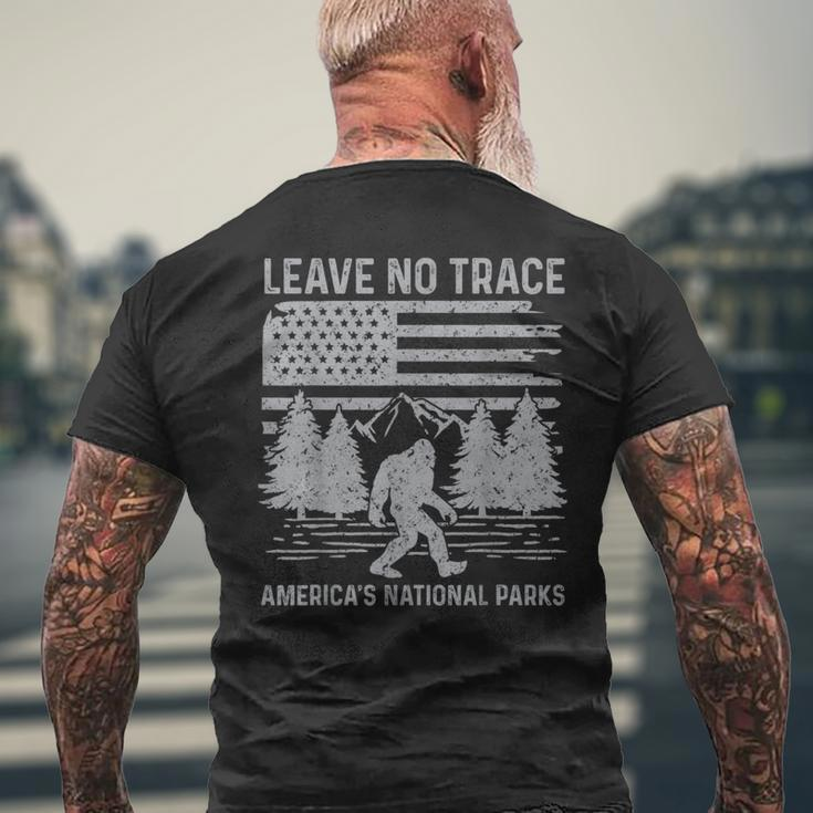 Leave No Trace America National Parks No Trace Bigfoot Men's T-shirt Back Print Gifts for Old Men