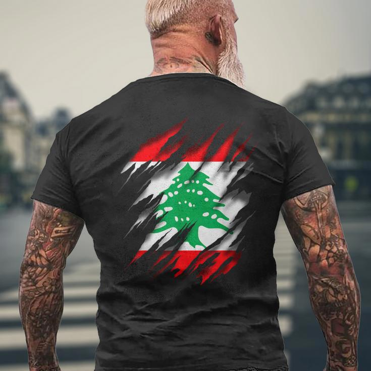 Lebanese Flag S T-Shirt mit Rückendruck Geschenke für alte Männer