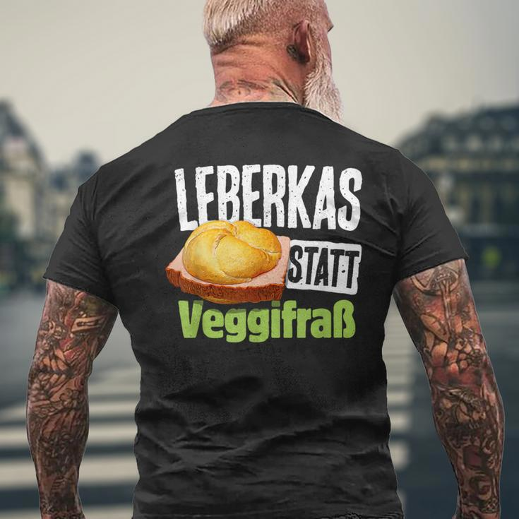 Leberkas Statt Veggifrß Anti Vegan Saying T-Shirt mit Rückendruck Geschenke für alte Männer