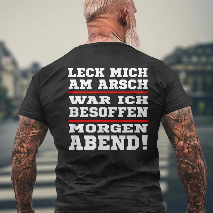 Leck Mich Am Arsch War Ich Besoffen In German T-Shirt mit Rückendruck Geschenke für alte Männer