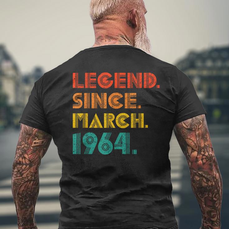 Legend Since March 1964 Birth Of Birthday 1964 Idea Vintage Men's T-shirt Back Print Gifts for Old Men