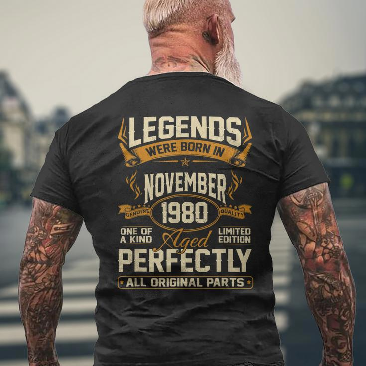 Legends Were Born In November 1980 Mens Back Print T-shirt Gifts for Old Men