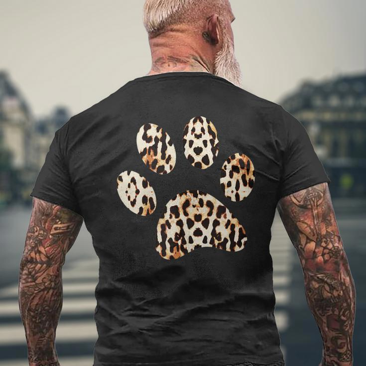 Leopard Cheetah Paw Print Men's T-shirt Back Print Gifts for Old Men