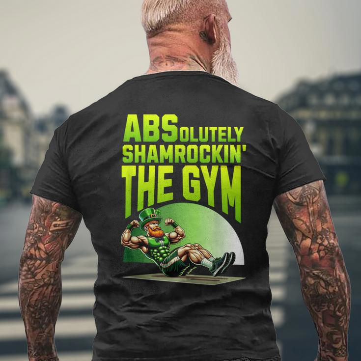 Leprechaun Fitness Absolutely Shamrokin' The Gym Men's T-shirt Back Print Gifts for Old Men