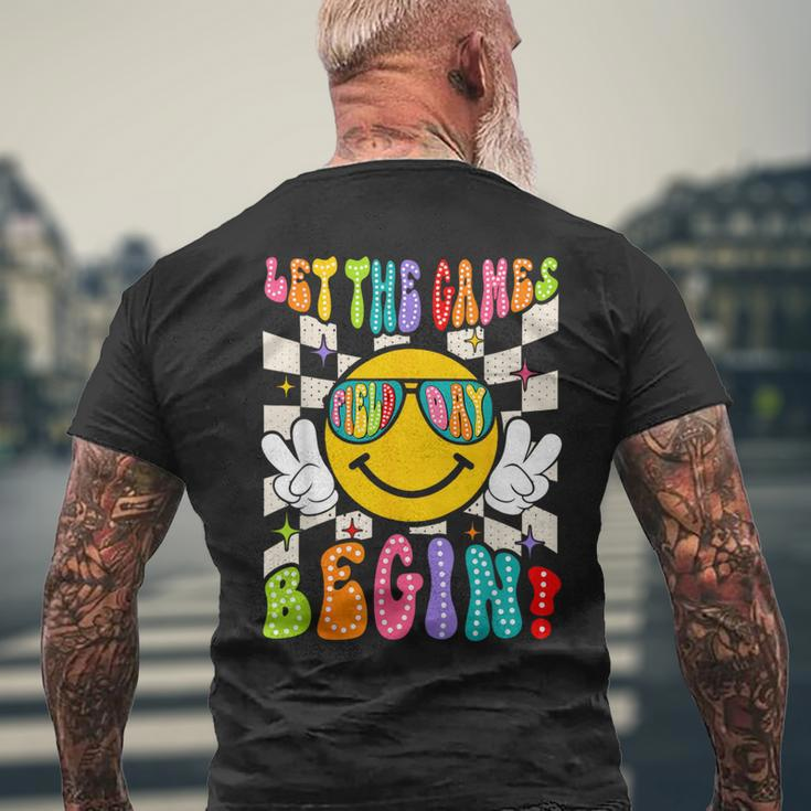 Let The Games Begin Happy Field Day Field Trip Fun Day Retro Men's T-shirt Back Print Gifts for Old Men