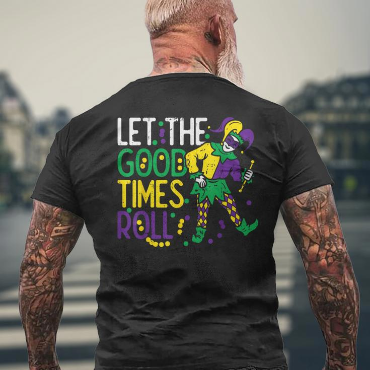 Let The Good Time Roll Jester Bead Mardi Gras Carnival Men's T-shirt Back Print Gifts for Old Men