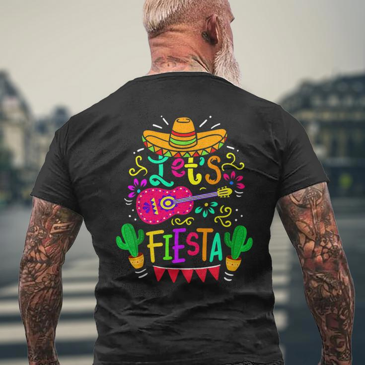 Let's Fiesta Cinco De Mayo Mexican Party Guitar Lover Men's T-shirt Back Print Gifts for Old Men