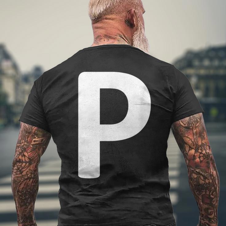 Letter P T-Shirt mit Rückendruck Geschenke für alte Männer