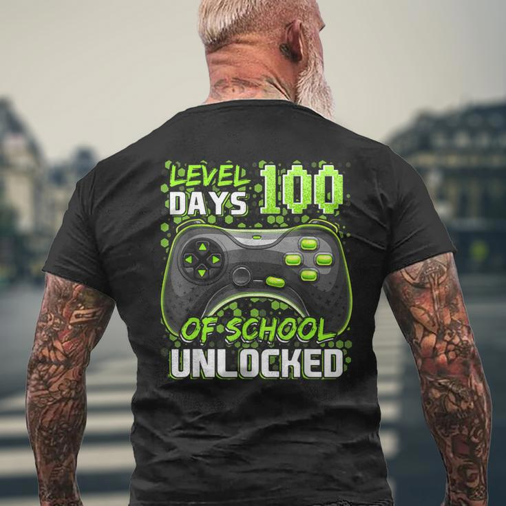 Level 100 Days Of School Unlocked Boys 100Th Day Of School Men's T-shirt Back Print Gifts for Old Men