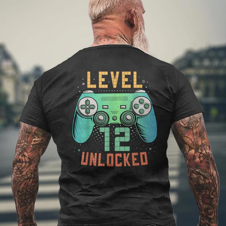 Level 12 Unlocked 12Th Birthday Gamer 12 Year Old Boys Men's T-shirt Back Print Gifts for Old Men