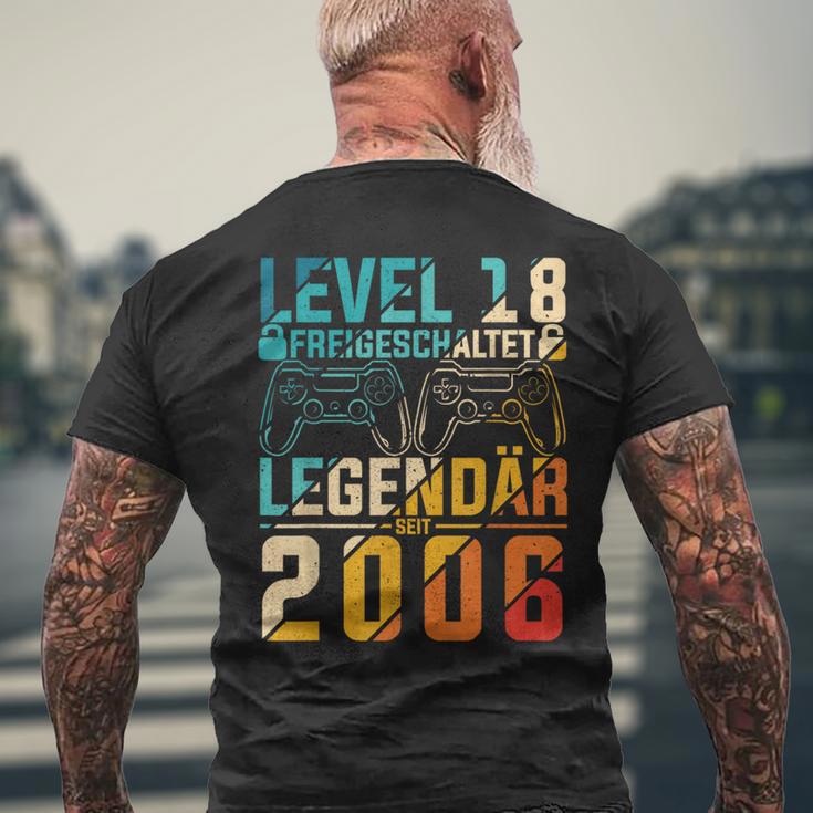 Level 18 Freigeschaltet Legedär Seit 2006 Gaming Motif T-Shirt mit Rückendruck Geschenke für alte Männer