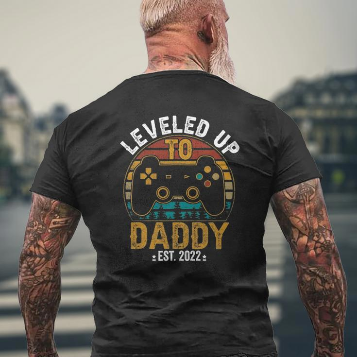 I Leveled Up To Daddy 2022 Soon To Be Dad 2022 Gamer Mens Back Print T-shirt Gifts for Old Men