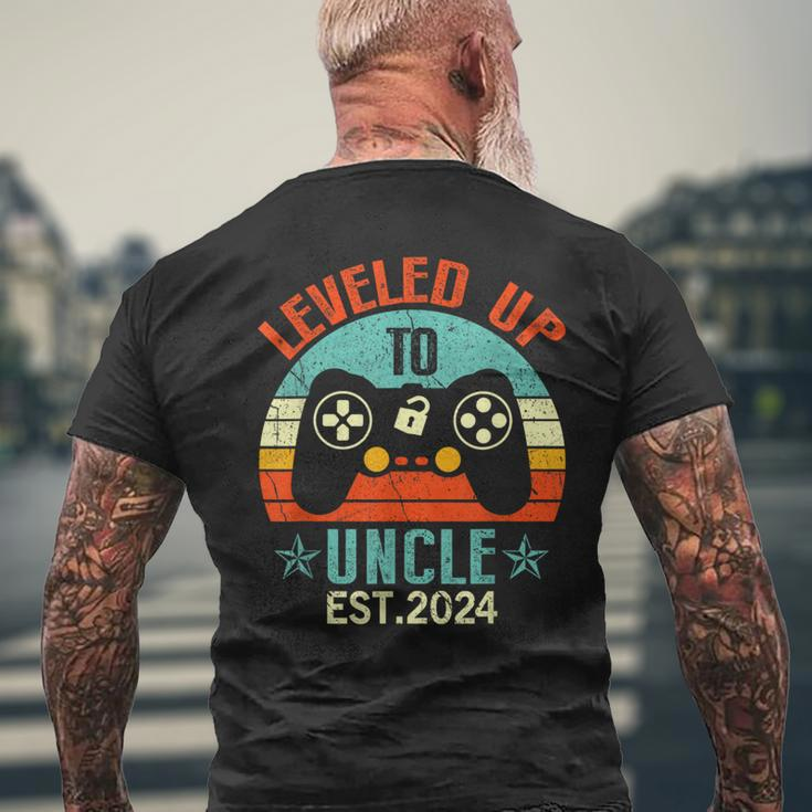 I Leveled Up To Uncle 2024 Soon To Be Uncle Fathers Day Men's T-shirt Back Print Gifts for Old Men